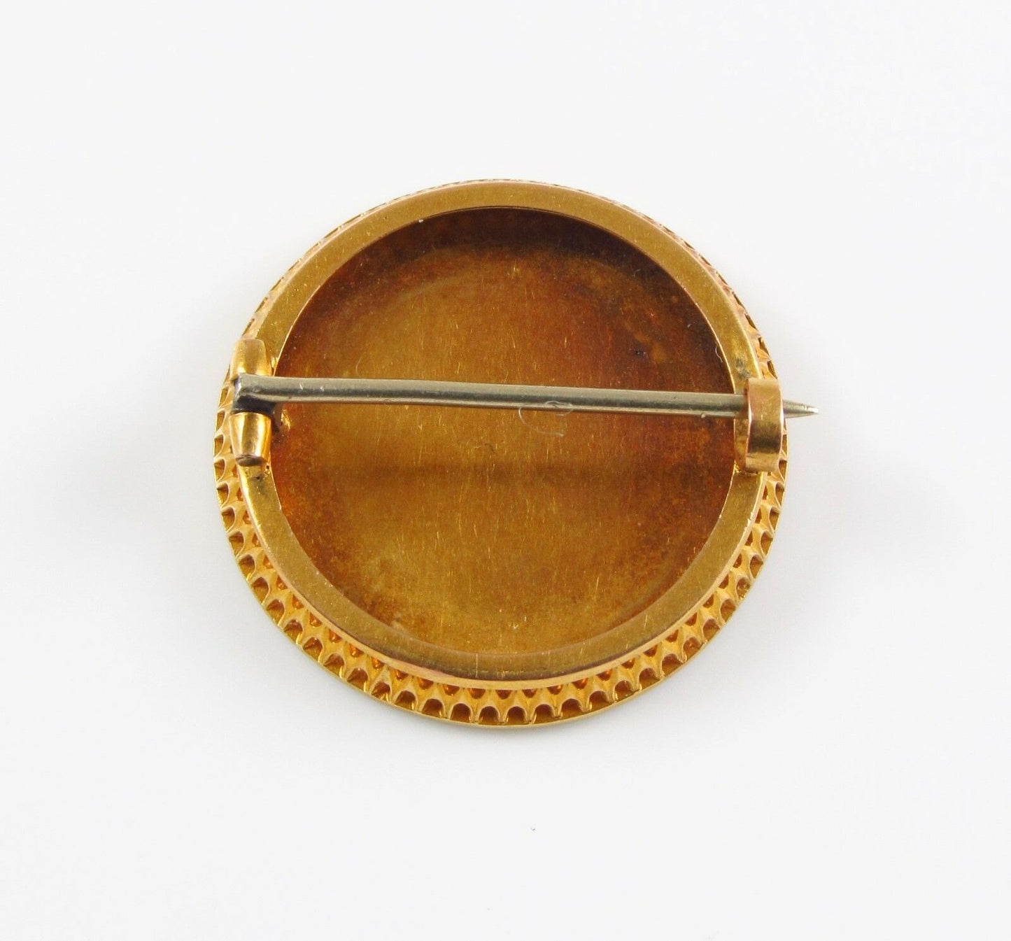 18K Gold Antique Swiss Enamel Goddess Diana Portrait Rose Cut Diamond Brooch Pin