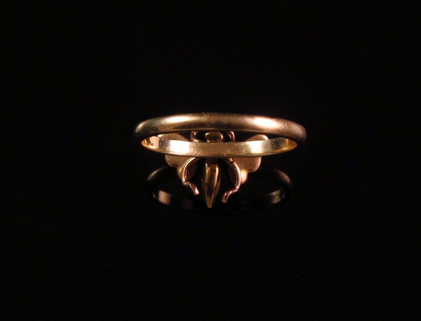 Antique 14k Gold Victorian Garnet Butterfly Pearl Conversion Ring Size 7.25