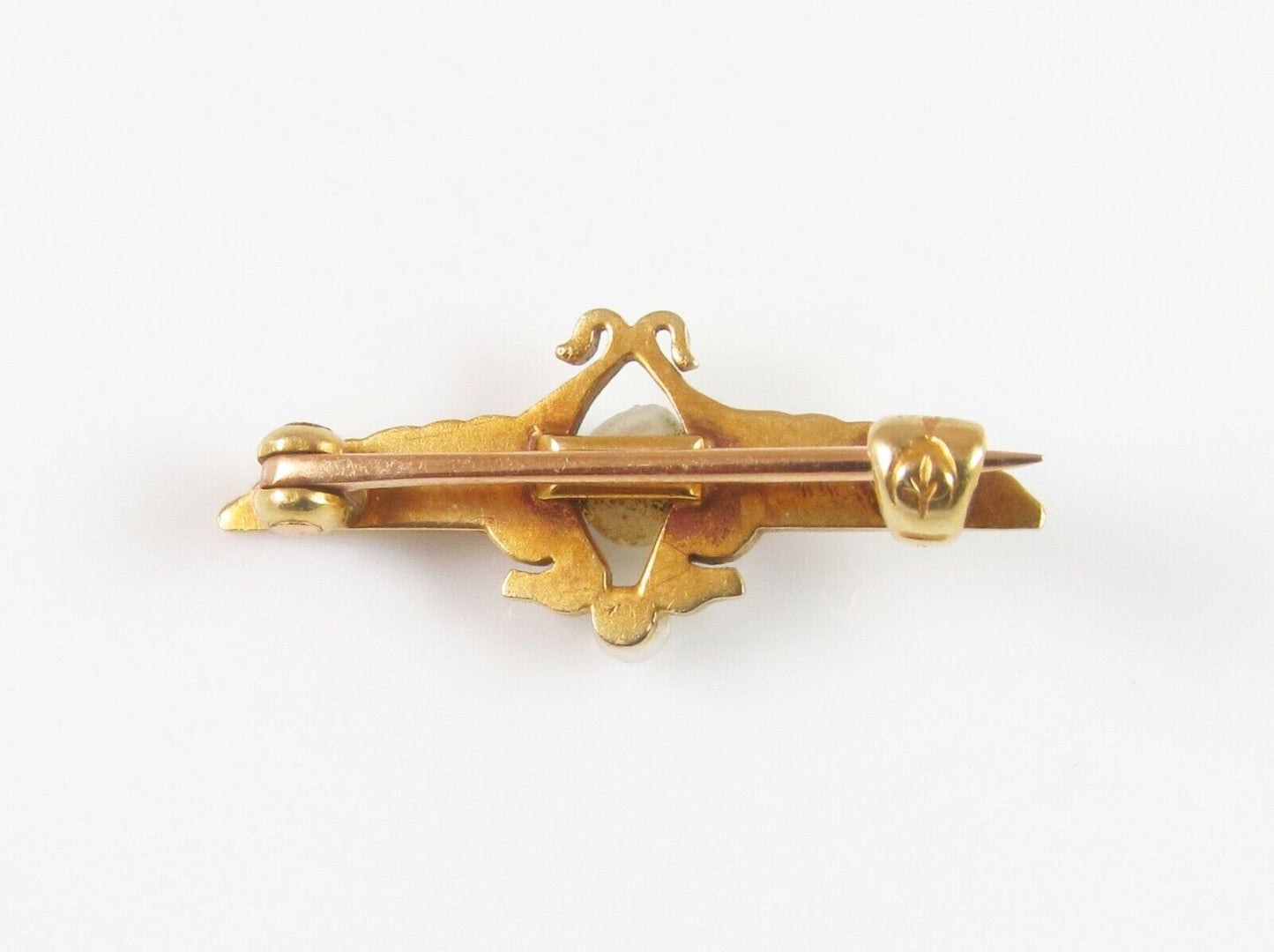 Antique 14k Gold Whiteside & Blank Enamel Egyptian Revival Serpents Brooch Pin