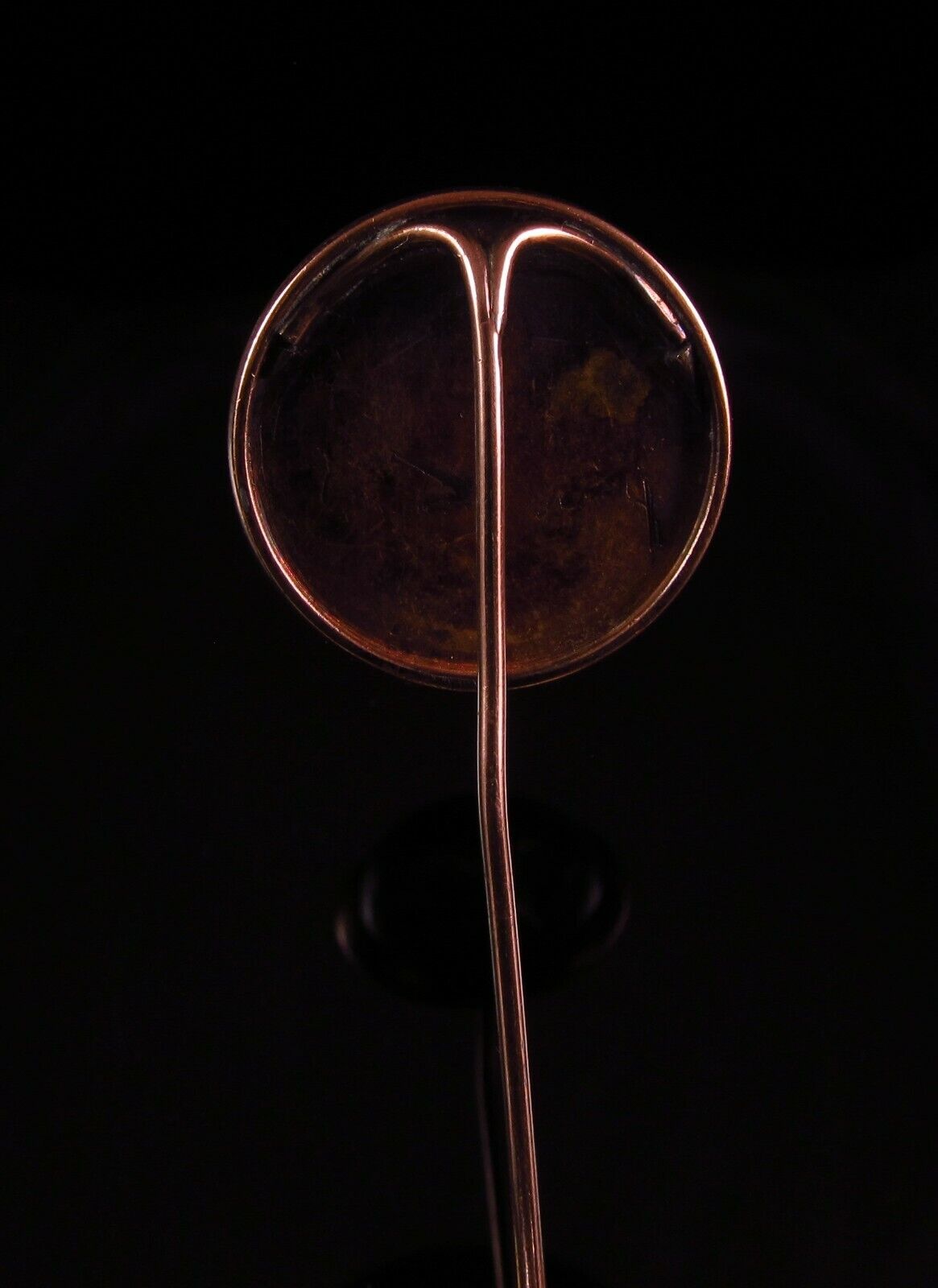 Antique Victorian 14K Gold Reverse Carved Essex Crystal Pointer Dog Stick Pin