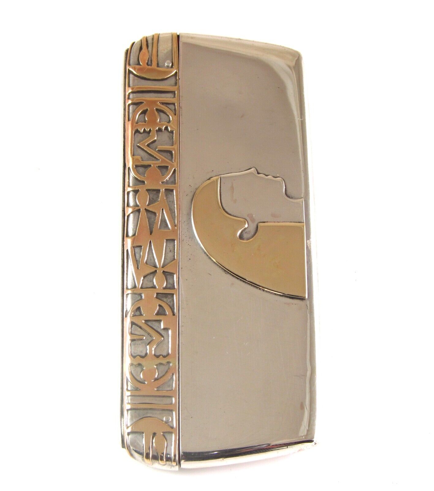 Antique 10K Gold & Silver Art Deco Faux Tortoise Egyptian Revival Pocket Comb