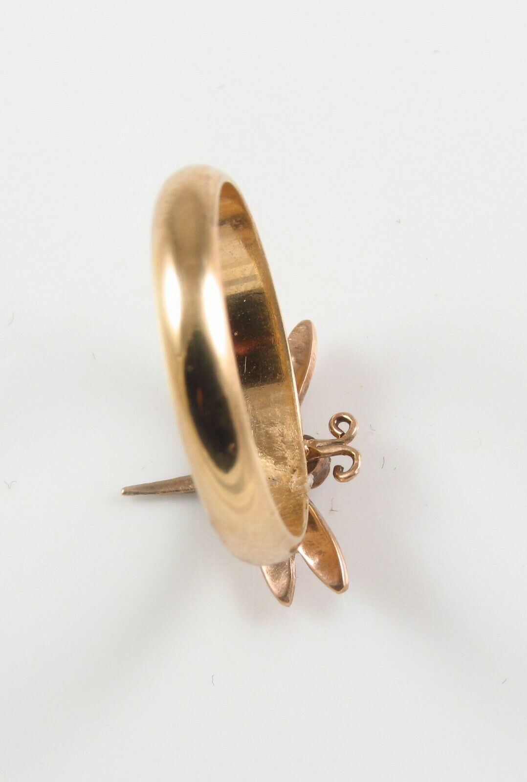 10k Gold Victorian Dragonfly Diamond & Garnet Insect Conversion Ring Size 6.25