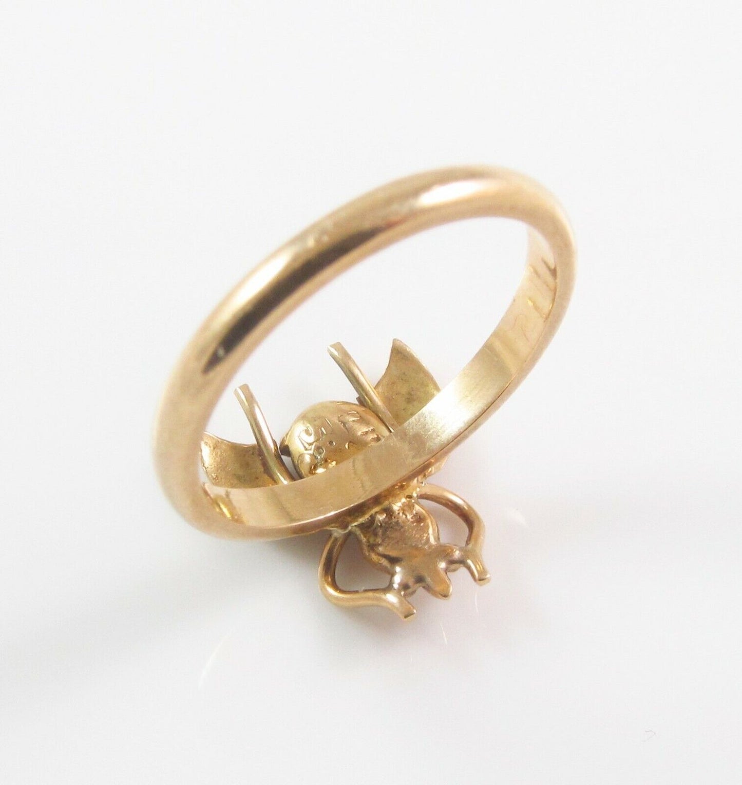 Vintage 14k Gold Tiger's Eye Fly Bee Insect Conversion Ring Size 4.75