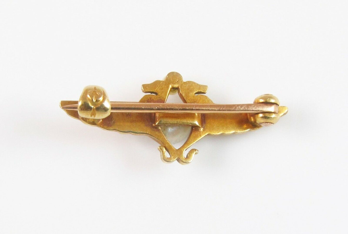 Antique 14k Gold Whiteside & Blank Enamel Egyptian Revival Serpents Brooch Pin