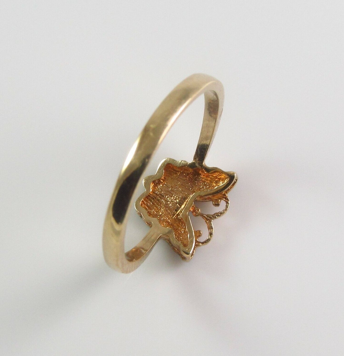 Vintage Estate Ladies 14k Yellow Gold Polychrome Enamel Butterfly Ring Size 6.25