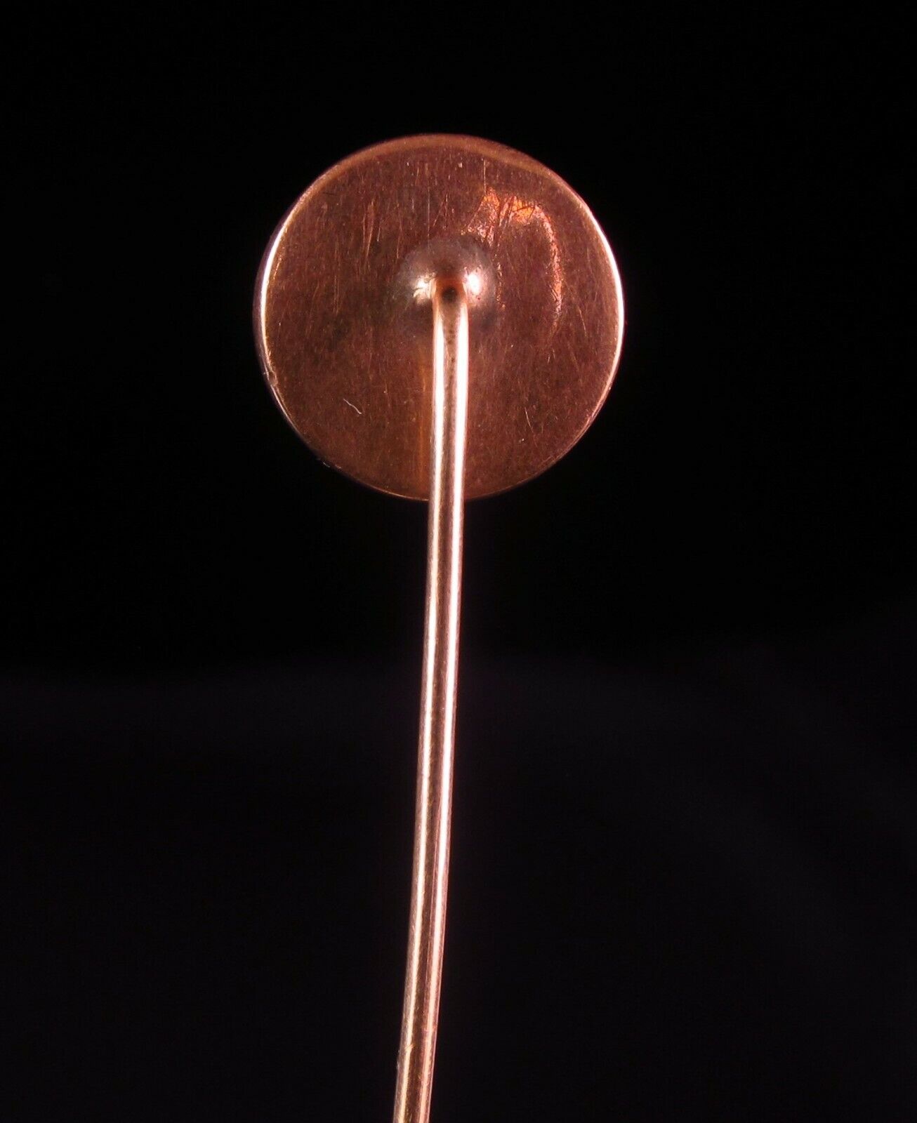 Antique Victorian 14K Gold Reverse Carved Essex Crystal Equestrian Stick Pin