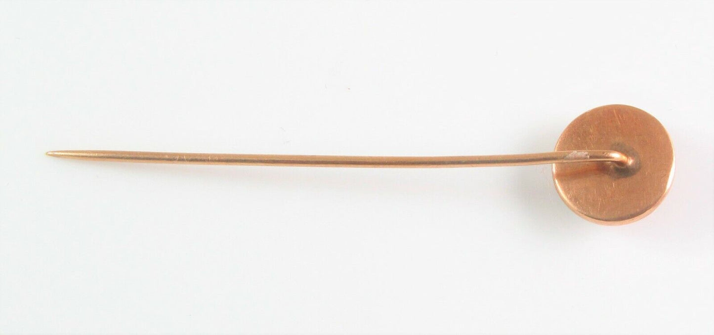 Antique Victorian 14K Gold Reverse Carved Essex Crystal Equestrian Stick Pin